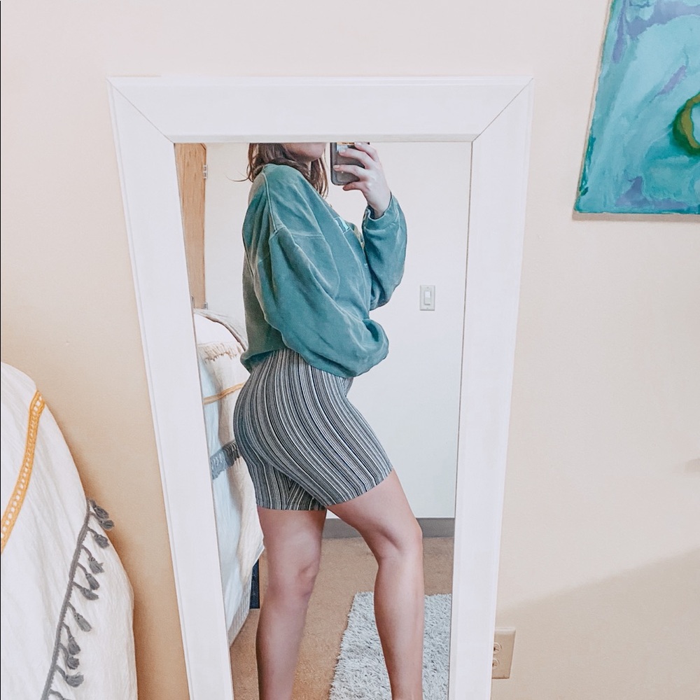 Striped Vintage Biker Shorts